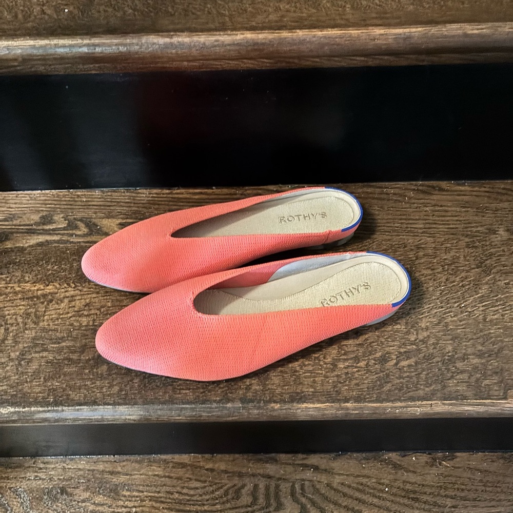 Rothy's the Almond Demi in melon slip on